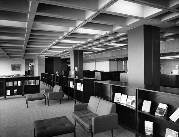 [Interior of Rankine Brown, library]