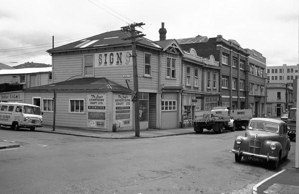 [Corner of Jessie Street, left, with Tory Street right, and foreground, Wellington]