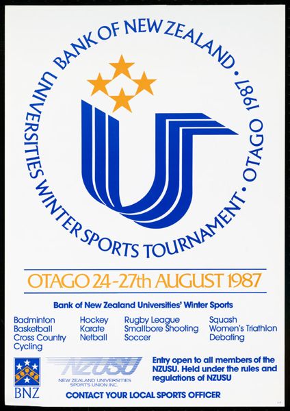 BNZ Universities Winter Tournament Otago 24-27th August 1987.